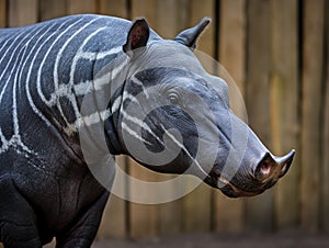 Tapir profile color taken at zoo.