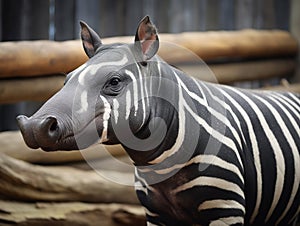 Tapir profile color taken at zoo.