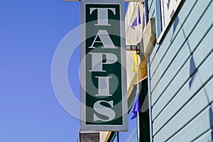 Tapis french text sign means carpet shop on wall facade store carpets in france