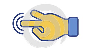 Tapping Hand Gesture Touchscreen Interaction Icon, vector design Generative AI
