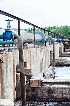 Taps for oxygen supplying into the sewage