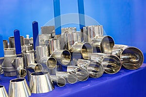 Taps valves and fittings on sanitary equipment exhibition