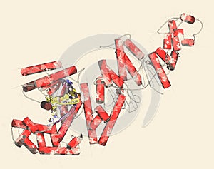 Taq polymerase Thermus aquaticus polymerase enzyme bound to DNA. Protein used in PCR polymerase chain reaction, an essential