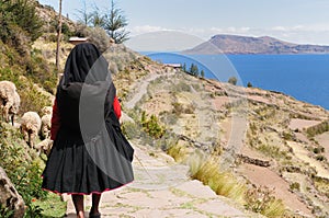 Taquile island, Titicaca lake, Peru photo