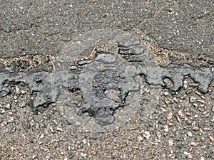 Tar. Gray textures asphalt set contrast with cracks, wet asphalt, texture concept