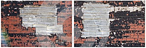 Tar rolled roofing siding bricks pattern collage