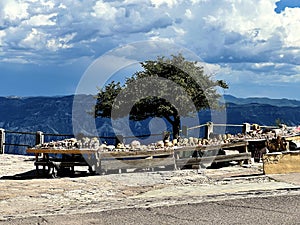 Tarahumara Craft Stall with Copper Canyon Backdrop, Chihuahua photo
