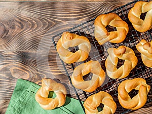 taralli twist, top view, copy space