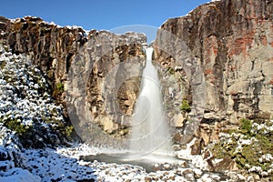 Taranaki Falls in winter time