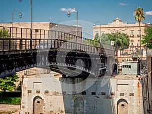 The taranto bridge on the taranto canalboat