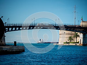 The taranto bridge on the taranto canalboat photo