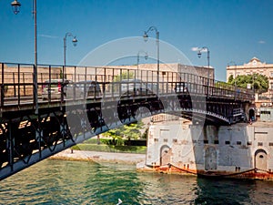 The taranto bridge on the taranto canalboat photo