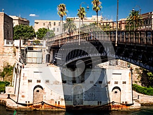 The taranto bridge on the taranto canalboat photo