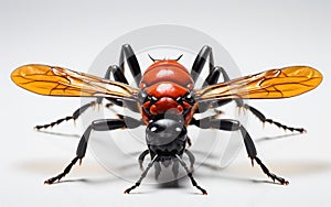 Tarantula Hawk Wasp on Transparent Backdrop -Generative Ai