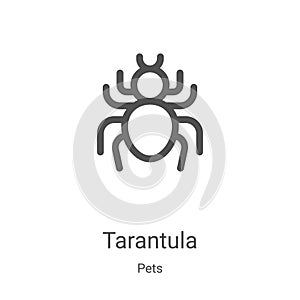tarantula icon vector from pets collection. Thin line tarantula outline icon vector illustration. Linear symbol for use on web and