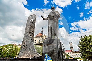 Taras Shevchenko Monument in Lviv, Ukraine photo