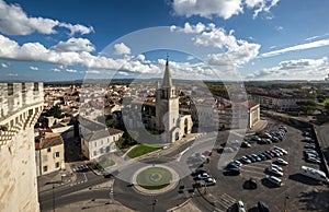 Tarascon birdfly view from the top of castle