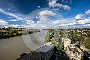 Tarascon birdfly view from the top of castle