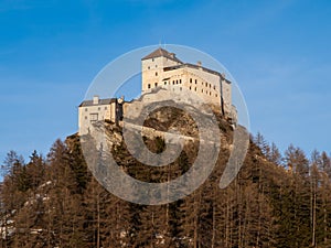 Tarasp castle in Swiss Alps