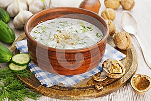 Tarator, bulgarian sour milk soup