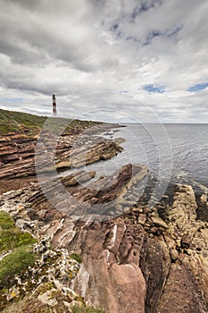 Tarbat Ness Lighthouse in Scotland.