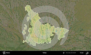 Tarbes highlighted, France. OpenStreetMap Humanitarian photo