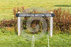 Tardebigge Bottom Lock Sign, Worcestershire, England.