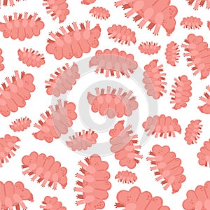 Tardigrada pattern seamless. type of microscopic invertebrate background. vector texture