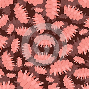 Tardigrada pattern seamless. type of microscopic invertebrate background. vector texture