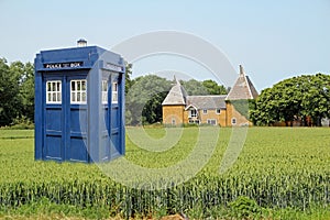 Tardis in crop field