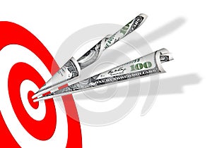 Target & 100 dollars banknotes