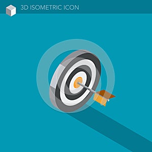 Target 3D isometric web icon