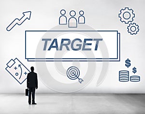 Target Accomplished Reached Goals Graphic Concept photo