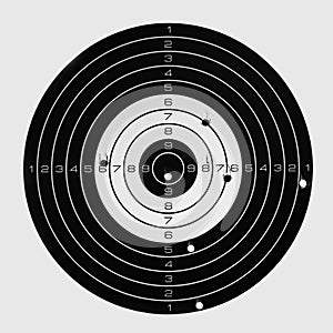 Target after accurate shooting, hit the bull`s eye