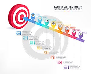 target achievement staircase infographic steps template background