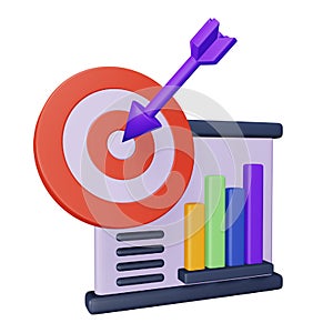 Target analysis 3d rendering isometric icon.