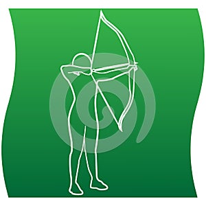 Target archery icon of a set. Line vector illustration