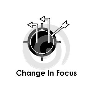 target, arrow, change in focus icon. Element of business icon for mobile concept and web apps. Detailed target, arrow, change in