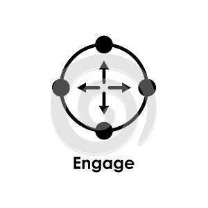target, arrow, engage icon. One of business icons for websites, web design, mobile app on white background