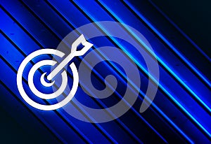 Target arrow icon artistic line abstract blue background illustration
