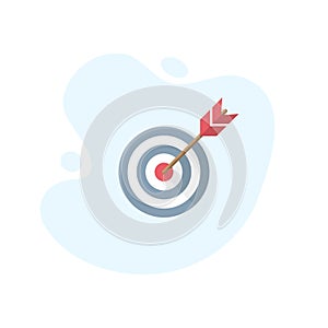 Target with arrow icon in excellent flat design. Vector illustration eps10