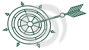 Target with Arrow, Precision and Goal Setting, vector design Generative AI