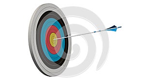 Target with a arrow - Target with a bow arros in the middle of the target isolated photo