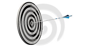 Target with a arrow - Target with a bow arros in the middle of the target isolated photo