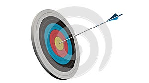 Target with a arrow - Target with a bow arros in the middle of the target isolated photo