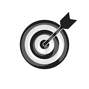 Target and arrow vector icon. Dartboard shoot, business aim target focus symbol photo