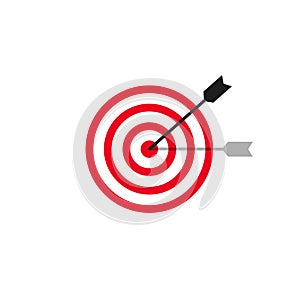 Target and arrow vector icon in trendy flat style. Business concept illustration. Success strategy