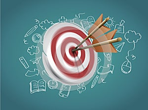 Target with Arrows and Doodles