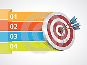 Target with arrows and graphic information