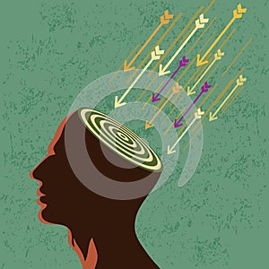 Target with arrows, right target concept